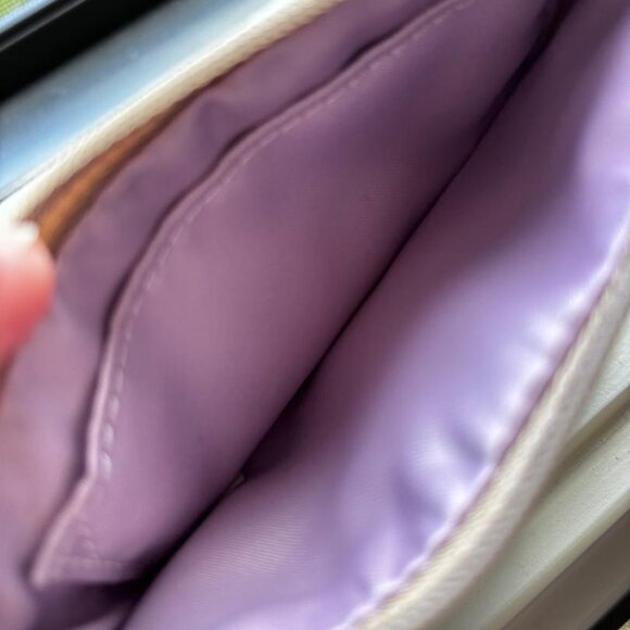 COACH Poppy Signature C Wristlet Gold & Beige with Purple Lining & Dust Bag NWT - Picture 9 of 9